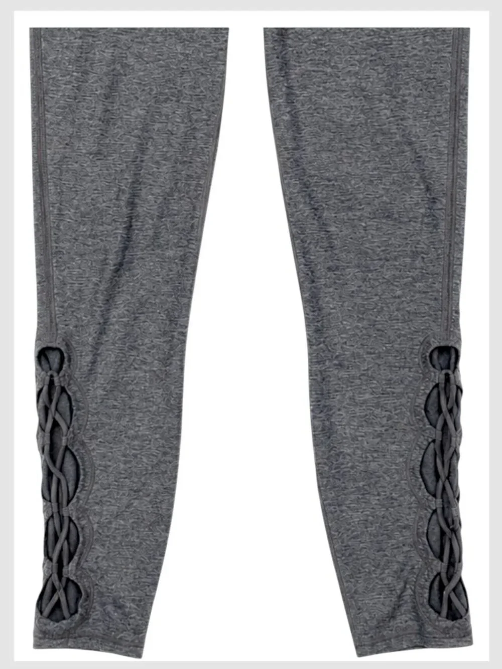 Lululemon Tied To It 7/8 Leggings Heathered Black High Rise S 6